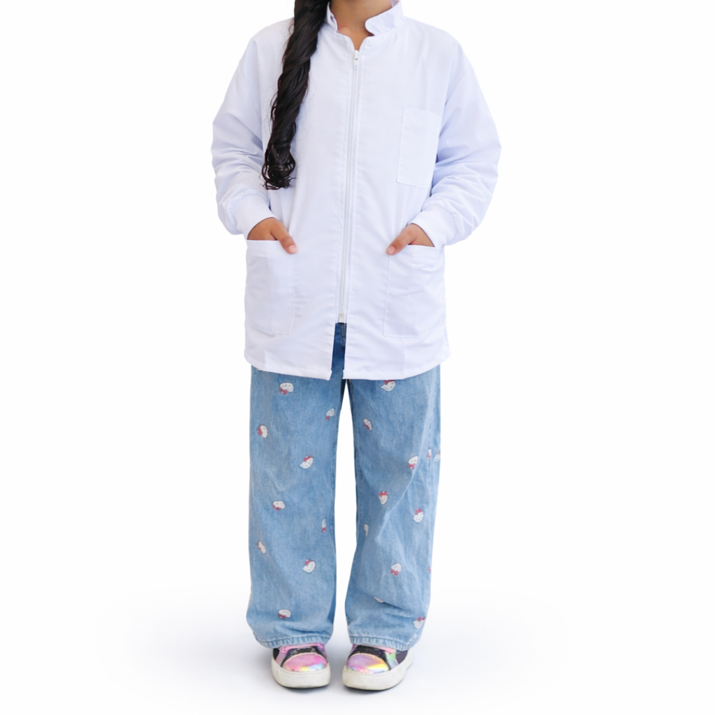 Bata Infantil antifluido manga larga