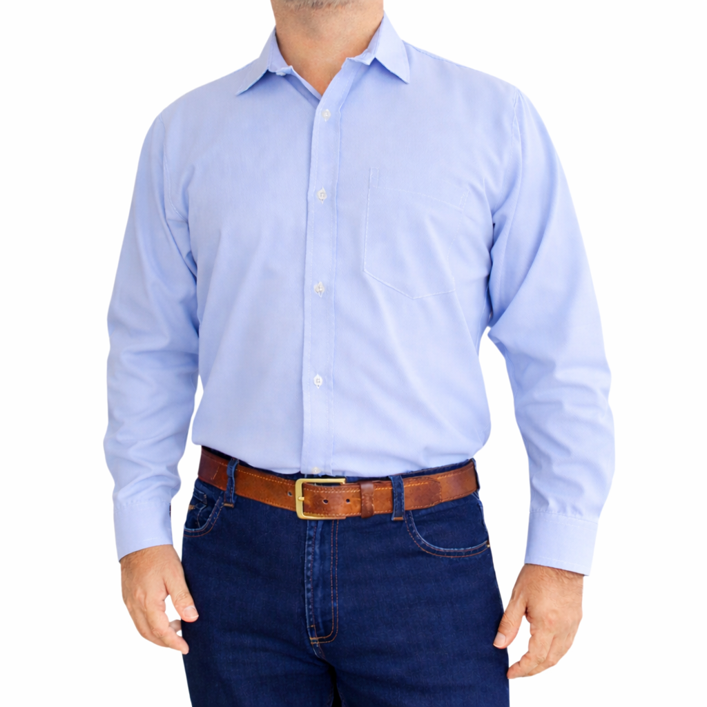 Camisa oxford manga larga para caballero