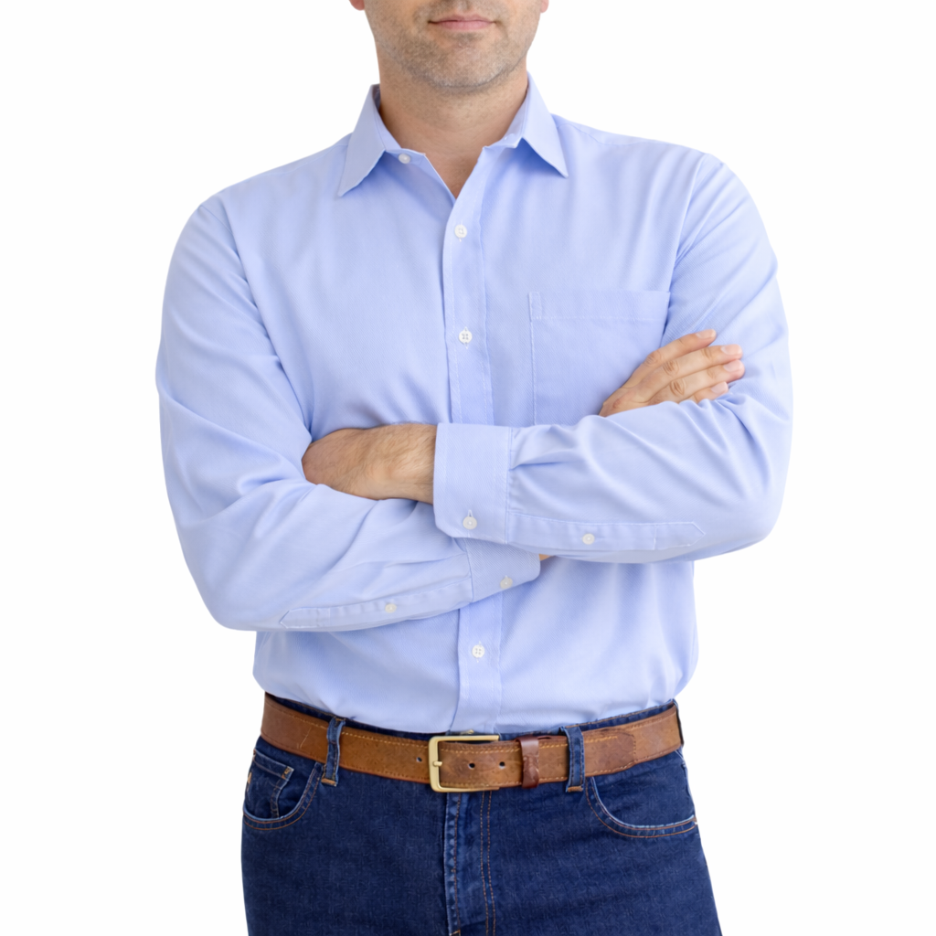 Camisa oxford manga larga para caballero