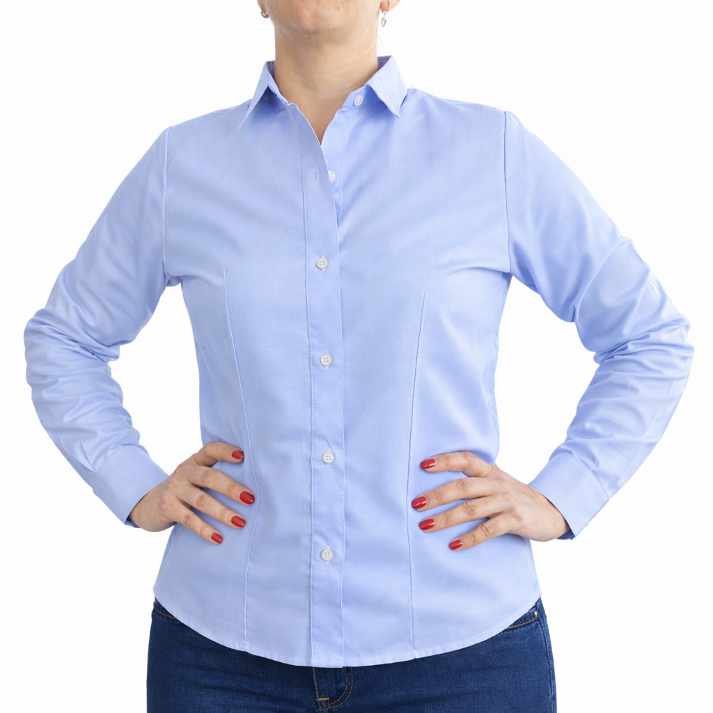 Camisa oxford manga larga para dama
