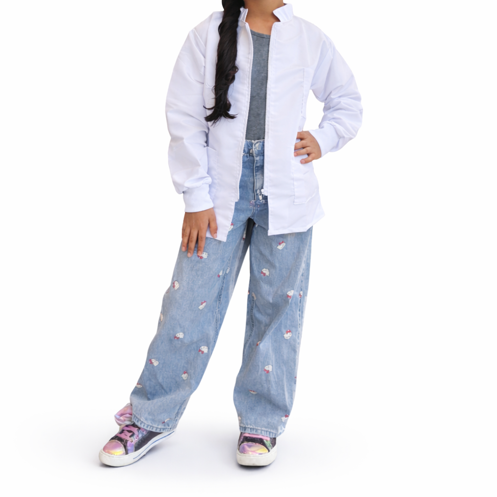 Bata Infantil antifluido manga larga