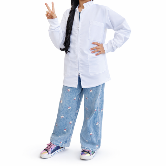 Bata Infantil antifluido manga larga