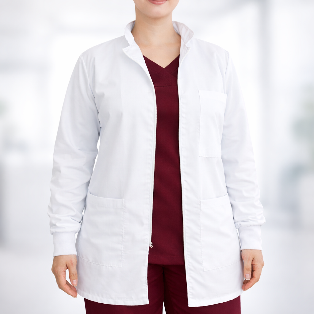 Bata de laboratorio unisex antifluido manga larga