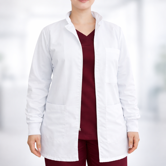 Bata de laboratorio unisex antifluido manga larga