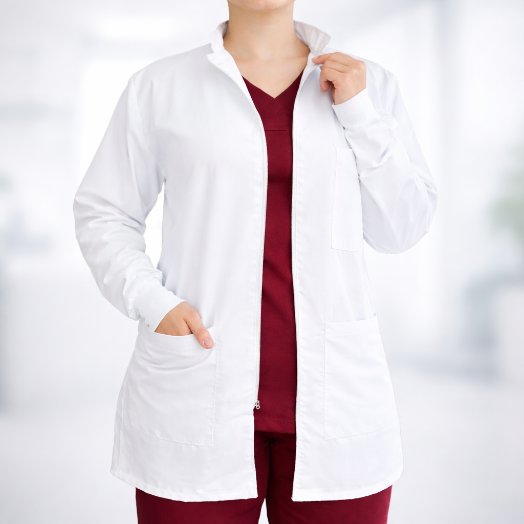 Bata de laboratorio unisex antifluido manga larga