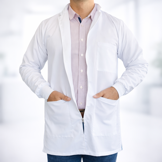 Bata de laboratorio unisex antifluido manga larga