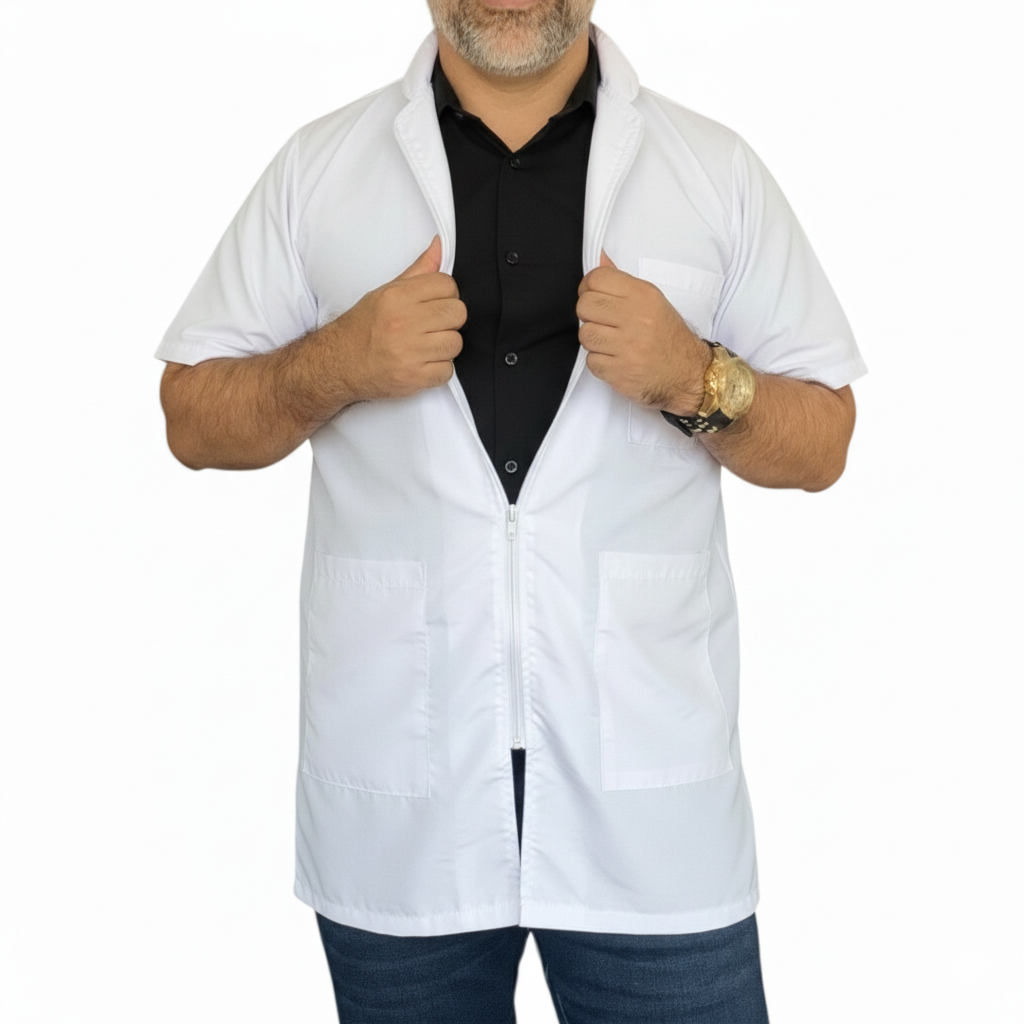 Bata manga corta antifluido