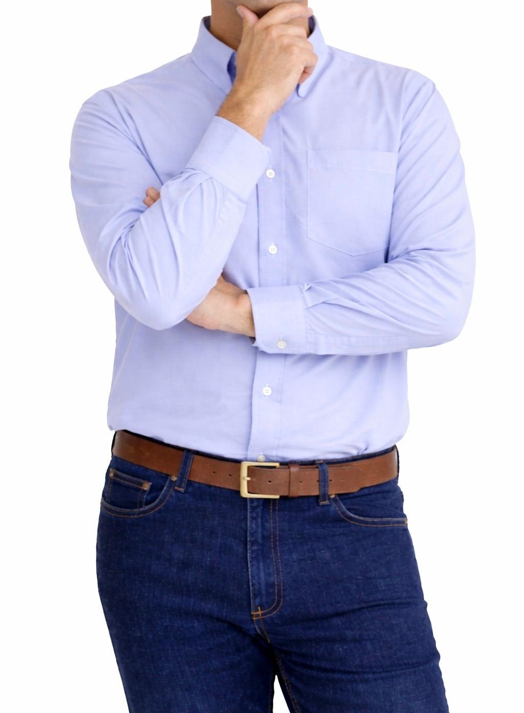 Camisa oxford manga larga para caballero